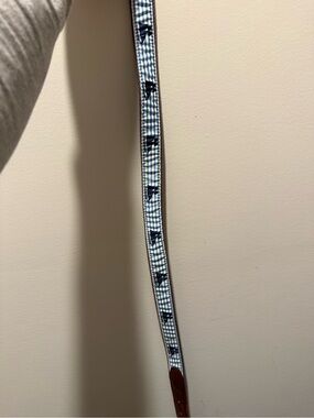 Kids Blue Gingham Pattern Belt with Navy Whale Accents